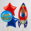 Space Rocket Birthday  Balloon  bouquet with weight
