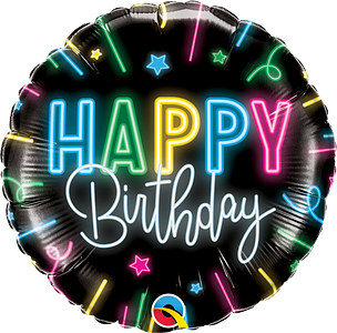 Happy Birthday Neon  Foil Balloon
