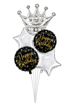 Birthday Silver Crown Balloon Bouquet With Weight