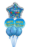 HBD Primary Sketchy Patterns Balloon Bouquet With Weight