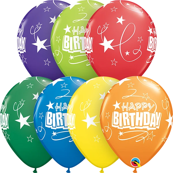 Birthday Loops & Stars balloons -7pcs