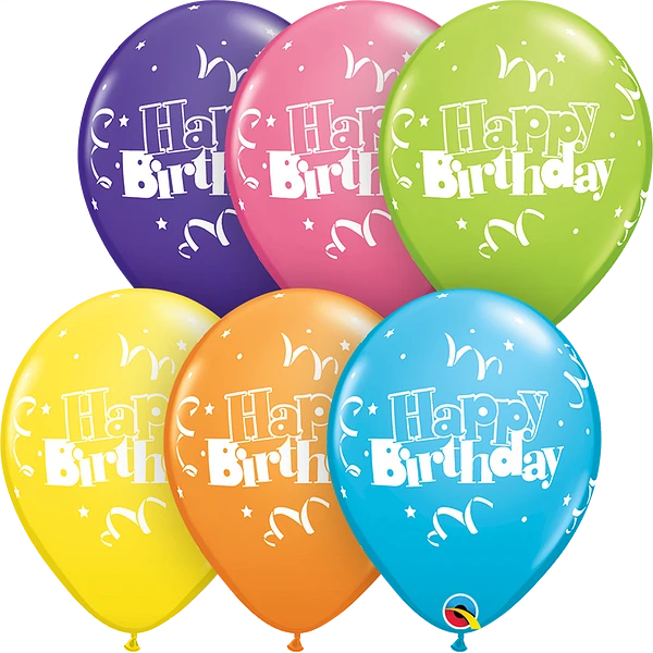 Birthday Streamers & Stars- 6 pcs.