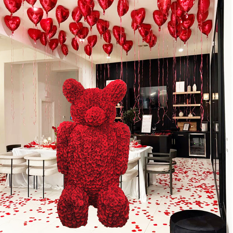 Deluxe Red Roses  Teddy  Arrangement - PRE-ORDER