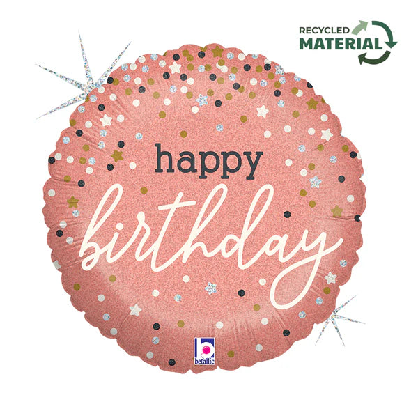 Rose Gold confetti Foil Birthday balloon