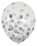 Silver colour CONFETTI balloon 3pcs