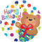 Happy Birthday Bear Gift Foil Balloon 18in