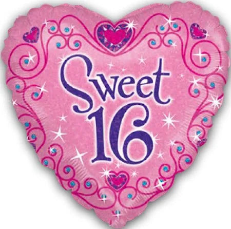 Sweet 16 Sparkles Foil Balloon 18 inch