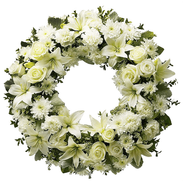 White  flower wreath