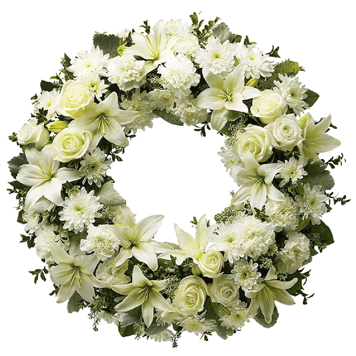 White  flower wreath