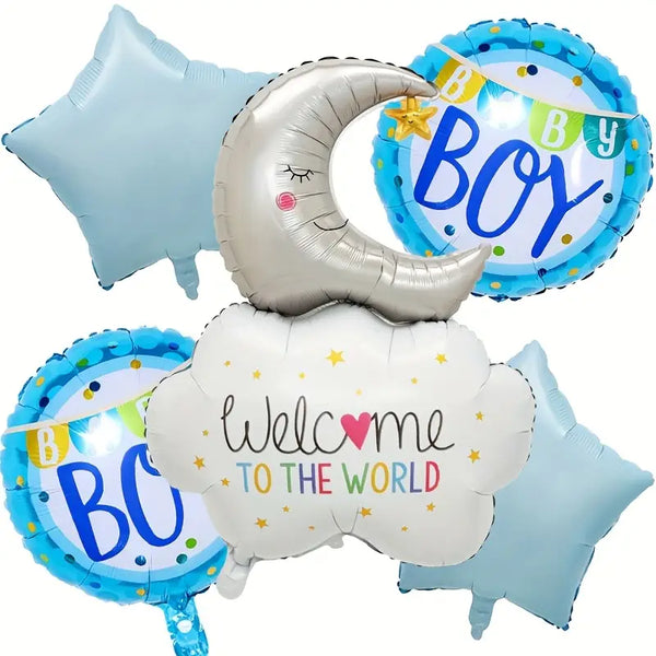 Welcome to the World Baby Boy balloon With weight