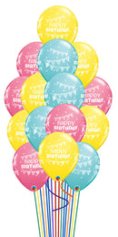 Birthday Pennants & Dots Birthday Bouquet-15 pcs. with weight
