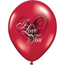 Ruby Red I Love You Red Rose Balloon
