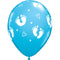 Robin's Egg Baby Footprints & Hearts Balloon