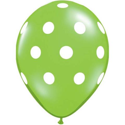 Lime Green Big Polka Dots Balloon