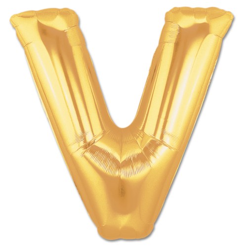 Jumbo Letter V - Metallic Gold