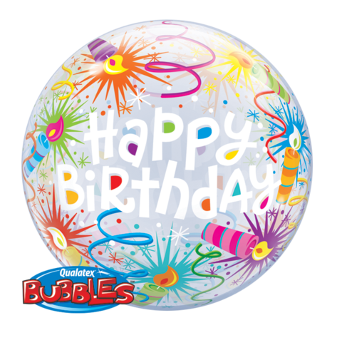 Single Bubble Birthday Lit Candles