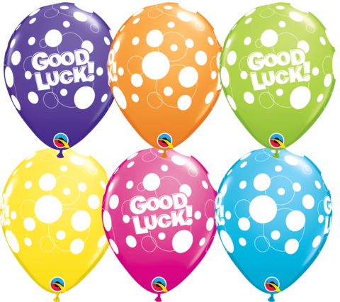 Tropical Assorted Good Luck Dots Balloons- 6 PCS