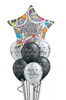 Black & Silver Birthday Elegant Star Bouquet With weight