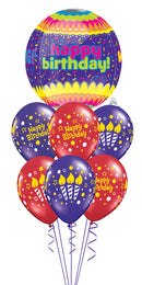 Birthday Lit Candles Orbz Balloon Bouquet