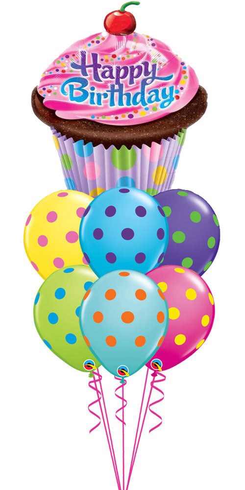 Big Polka Dots Colorful Assortment with Shape Cup Cake