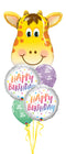Happy Birthday Giraffe Balloons Jungle Safari