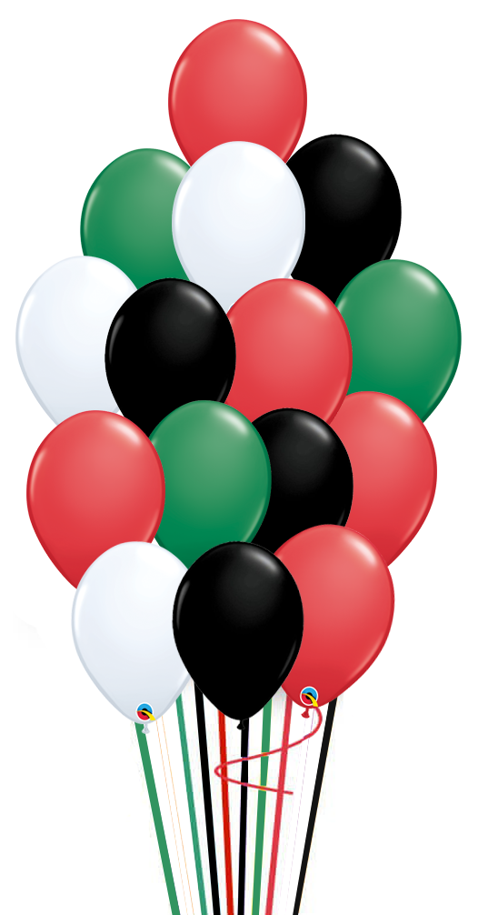 UAE National Day Balloon Bouquet - 15pcs with weight