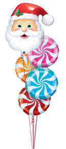 Jolly Saint Nick Candy Swirl Balloon Bouquet