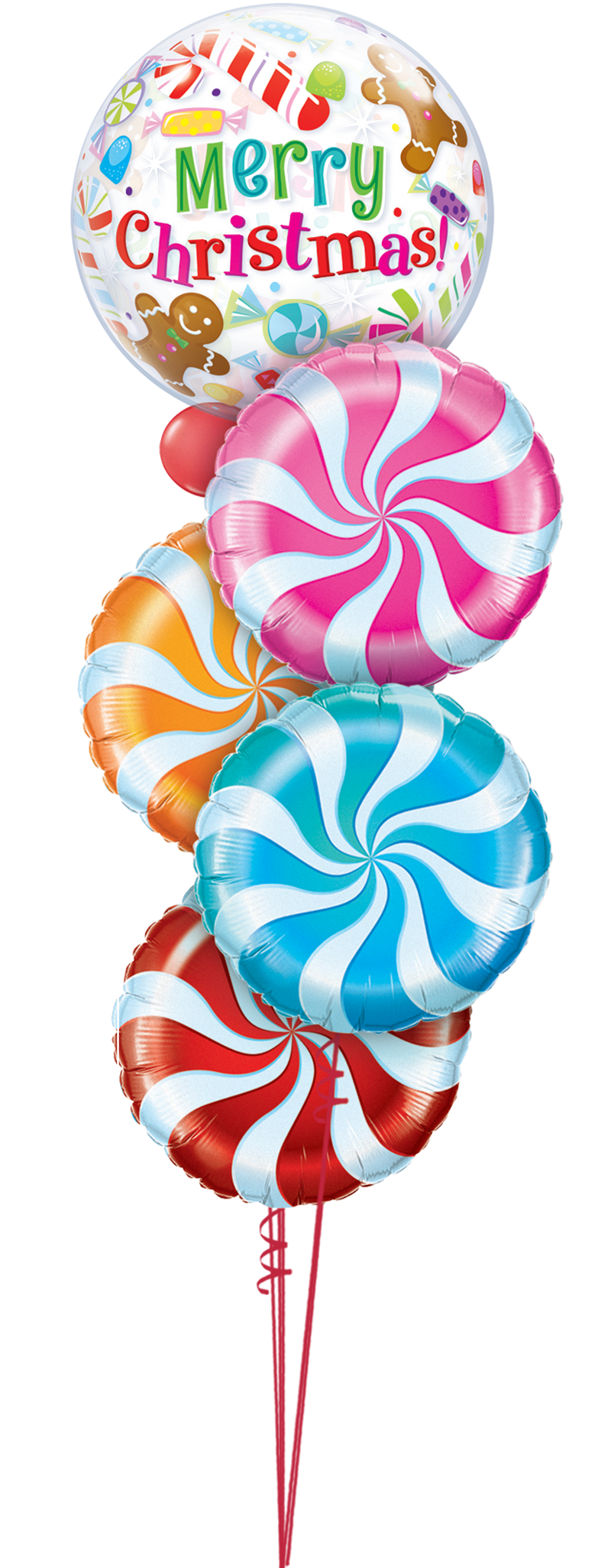 Candy Swirls Merry Christmas balloons