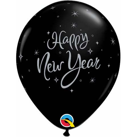 Black New Year Sparkle Balloon