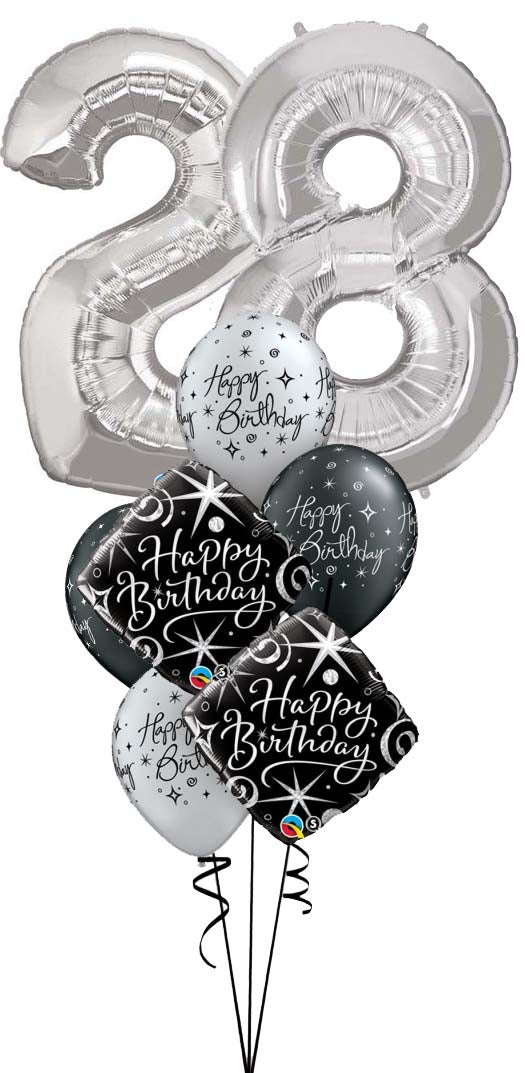 Adult Birthday Balloon Bouquet. With Weight