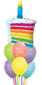 Rainbow Birthday Candles & Swirls Balloons