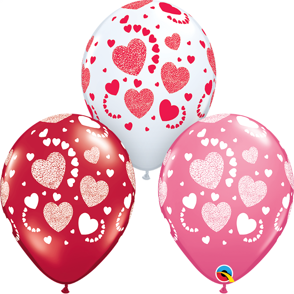 Etched Hearts Balloon - 3pcs.