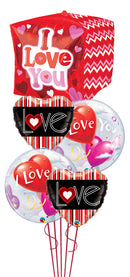 Heart Love Red Stripes Balloons