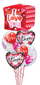 Love You Red Rose Frame Balloons