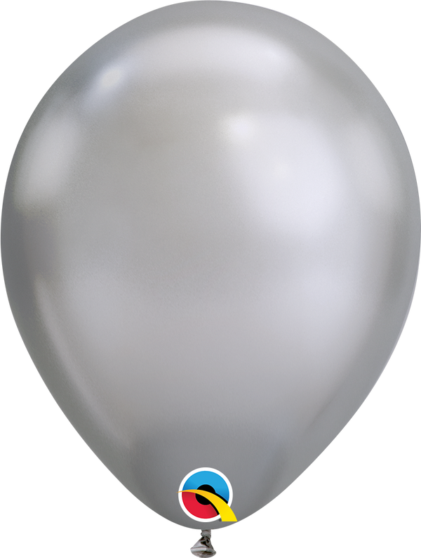 Silver Chrome Latex Balloons.