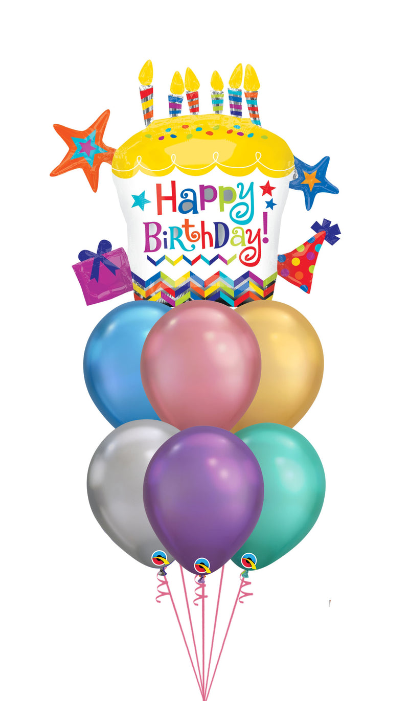 Chrome Birthday Candles Balloons