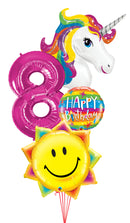 Jumbo Number Unicorn Smiley Birthday.