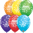 Confetti Dots Happy Birthday Balloons- 6 pcs