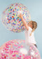 Super Jumbo Multi color 30" Balloon Confetti Balloon - HELIUM Filled