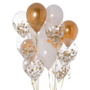 White and Gold Confetti Balloons