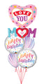 Love You Mom,Birthday Balloons.