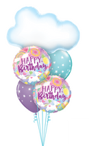 Puffy Cloud Rainbow Birthday Balloons