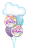 Puffy Cloud Rainbow Birthday Balloons