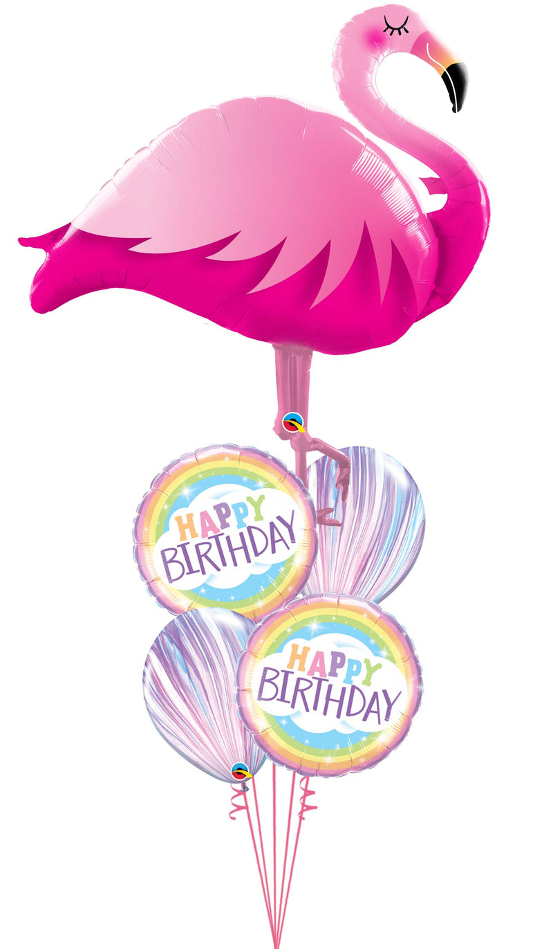 Super Agate Flamingo Birthday Balloons