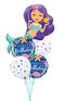 Happy Birthday Enchanting Mermaid Assorted Dots Balloon Bouquet