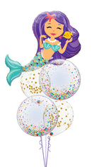 Confetti Mermaid Birthday balloons With weight