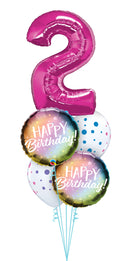Any Number Birthday Metallic Ombre & Dots