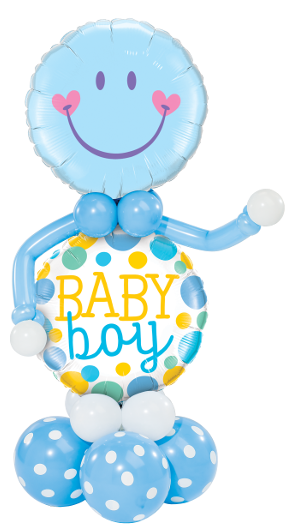 Baby Boy Dots Sweet Smile Balloon Arrangement