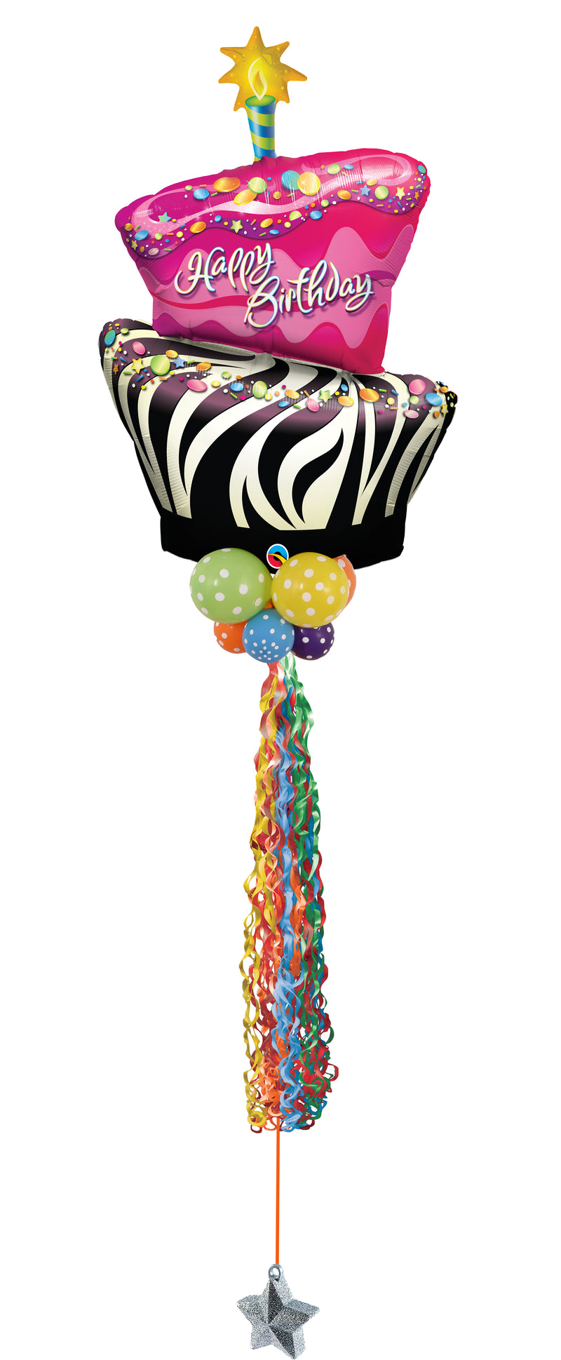 Twirls Tail Birthday Funky Zebra Stripe Cake