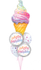 Shape Foil Rainbow Swirl Ice Cream Balloons